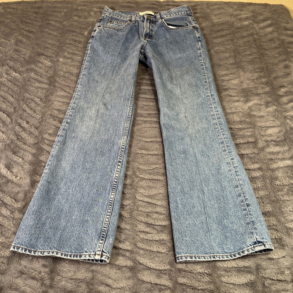 Vintage GAP Flare Ankle Jeans Light Wash Blue Cotton Made USA Size 2 28x27 Y2K